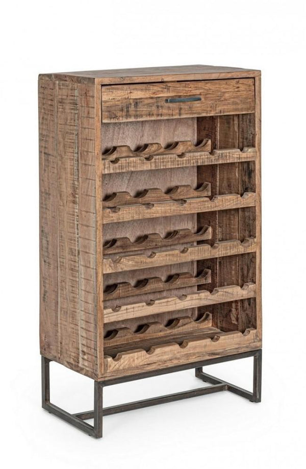 sconto Kellerschrank Flaschenhalter 1 Schublade 60x32x107 cm in Holz