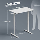 Scrivania Regolabile in Altezza Elettrica 100x60x72-118 cm con Funzione Memoria in Legno e Acciaio Bianco      