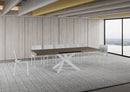 Tavolo Allungabile 160-420x90x77 cm Volantis Tortora Telaio Bianco 