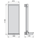 Specchio Estraibile per Armadio 113x41,5 cm Chiusura Soft Emuca Moka