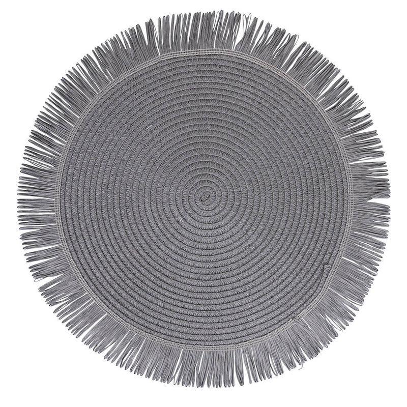 Set 4 Tovagliette con Frange Ø38x0,3 cm  in Carta effetto Juta VdE Tivoli 1996 Shades of Stones