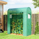 Serra da Giardino 170x68x200 cm Porta Avvolgibile e Finestre a Rete con Rivestimento in PE Verde      