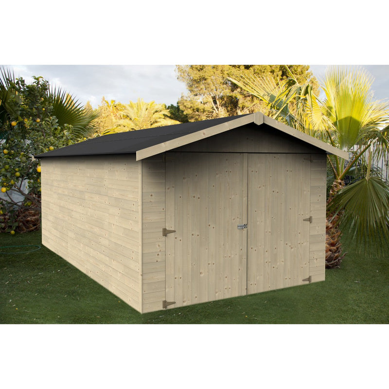 Box Auto Garage da Esterno 3,03X4,92m Senza Pavimento in Legno Abete 15mm Garove