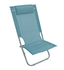 Sedia Mare Spiaggina Pieghevole 68x48x72 cm con Cuscino in Acciaio e Textilene Blu