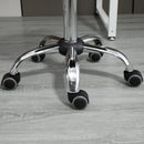 Set 2 Sgabelli Girevoli con Ruote Ø35.5x46-38 cm in Similpelle Bianco