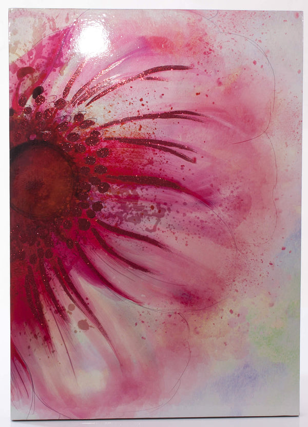 acquista Quadro Dipinto Fiori Rosa 50x70 cm Cornice in Abete Multicolor