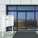 Cassetta Postale 160x60x17 cm 10 Posti con Supporto in Metallo Bianco