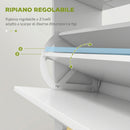 Scarpiera Salvaspazio Slim 60x23,5x98,5 cm con 2 Ante a Ribalta Cassetto Base Rialzata in MDF Bianco      