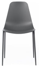 Set 4 Sedie 49x48,5x88 cm in Polipropilene Grigio Scuro