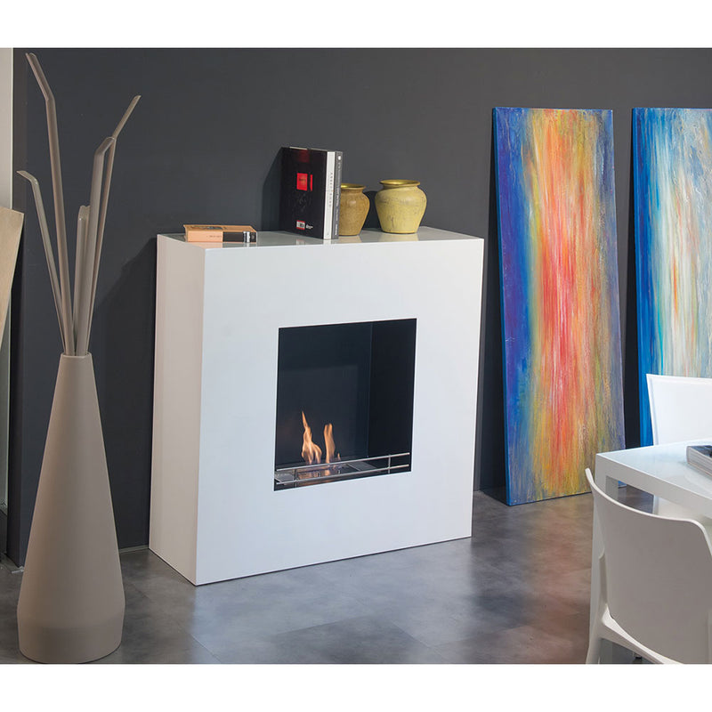 Camino a Bioetanolo da Pavimento 112x112 cm Karlsen Milano Bianco