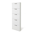 Scarpiera Serena 180x65x15 cm 5 ante bianco frassinato