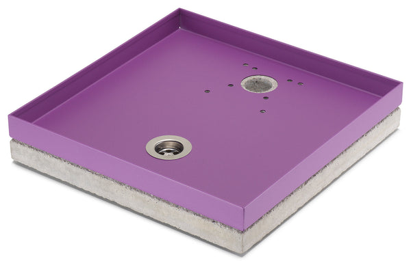 acquista Base Portaciottolo per Fontane 40x40x8 cm in Metallo con Base in Cemento Belfer 42/BSE/10 Viola