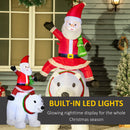 Babbo Natale Gonfiabile con Orso Polare 130x80x180 cm con Luci LED per Esterno e Interno