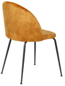 Set 4 Sedie Imbottite 45x55x79 cm in Velluto Caramello