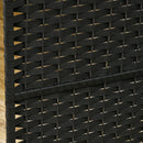 Paravento Divisorio da Interni Pieghevole a 6 Pannelli Intrecciato 240x170 cm in Polipropilene Nero      