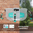 Avvolgitubo Automatico a Parete e Portatile Lunghezza 25+2 m con Sistema di Blocco e 7 Getti Grigio    