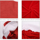 Set 6 Coprisedia Natalizi a Cappello di Babbo Natale 50x60 cm in Feltro Effetto Velluto Rosso e Bianco      