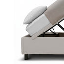 Letto Singolo Contenitore Imbottito Similpelle Tortora BoxMax Testata Button Varie Misure