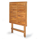 Set Tavolino e 2 Sedie Pieghevoli da Giardino in Legno con Cuscini Genova