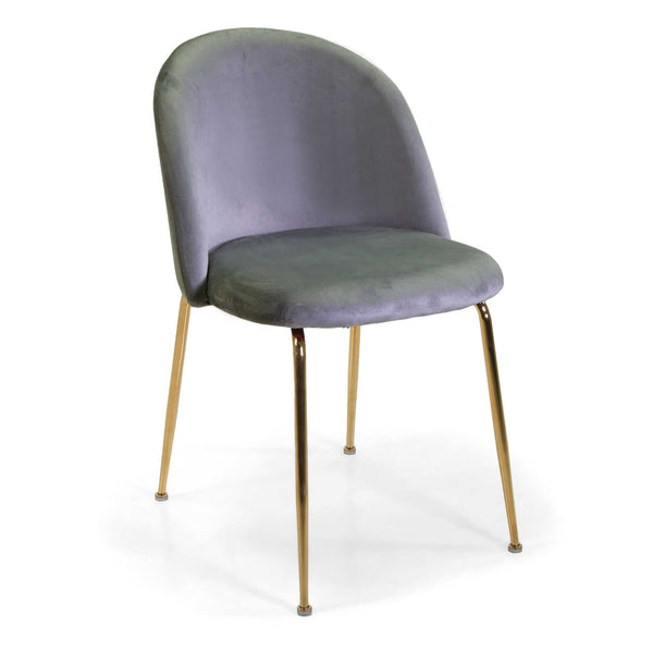 acquista Sedia Sammi 50x57xh47/77,5 cm in Tessuto Velluto Grigio/Oro