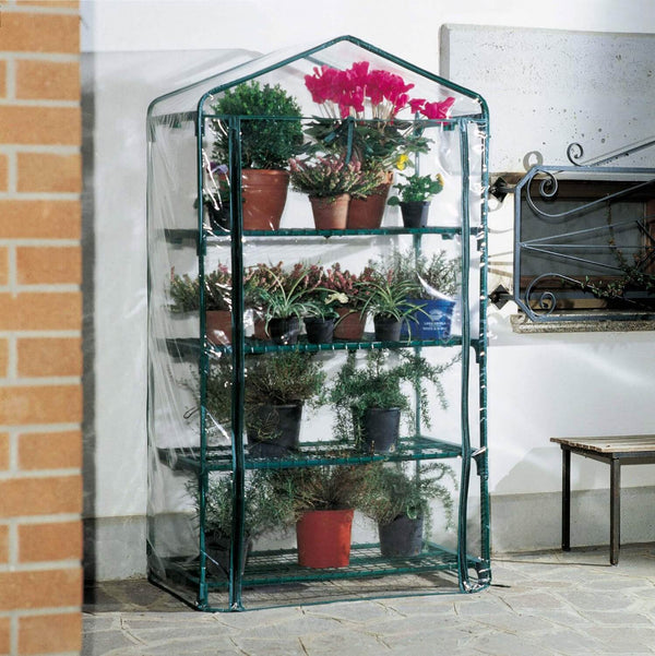 prezzo Garten-Gewächshaus aus Stahl mit 4 Regalen und großer grüner Azalea-Rama-Abdeckung