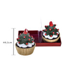 Tealight a Forma di Torta 4 pezzi H9,5 cm Rosso/Marrone