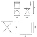 Set da Giardino in Ferro 60X60cm Vorghini Bistrò Quadrato Verde