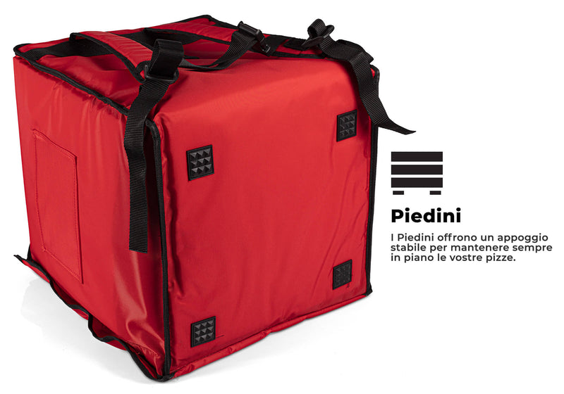 Zaino Termico Rigido Magnetico Porta Pizze da Asporto 15 Cartoni Safemi Magnetic 15 Rosso
