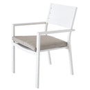 Set di 4 Sedie da esterno 55x56.5x86.5h cm in alluminio bianco