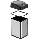 Pattumiera Automatica cn Sensore Elettrico 38Lt Bidone Spazzatura Cucina Acciaio