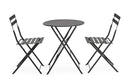 Set 3 Pezzi Bistrot da Giardino con Tavolo e 2 Sedie in Acciaio Verniciato Austin Antracite  