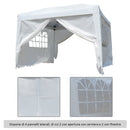 Tendostruttura Impermeabile 3x3m con Pannelli Laterali in Acciaio Bianco 