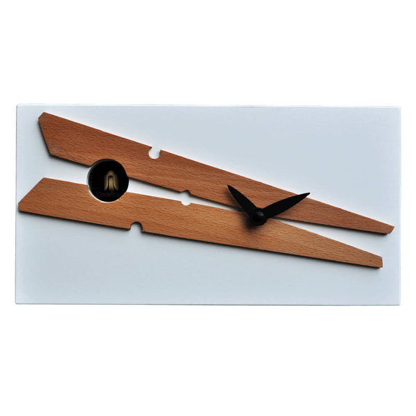 Wand- und Stand-Kuckucksuhr 25X13X10Cm Pirondini Italia Spring White sconto