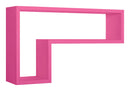 Mensola da Parete a Forma di L 61x37x15,5 cm in Fibra di Legno Lettera Fuxia