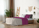 Set Lenzuola Sopra Sotto e Federe Doubleface Fuxia\/Grigio Chiaro