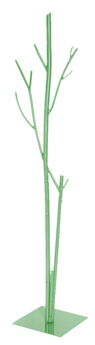 sconto Vasconi Kleiderständer aus Bambusgrün, Schmiedeeisen, 33 x 33 x 178 cm