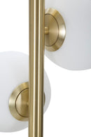 Lampada da Terra Glamy Dark Ø30x160 cm in Ferro e Vetro Oro, Nero e Bianco