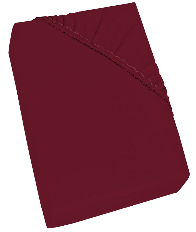 Lenzuolo Sotto con Angoli ed Elastico Tinta Unita Bordeaux