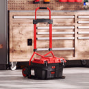 Carrello Portapacchi 38,5x40x102 cm con Maniglia Telescopica Portata 60 kg e Telaio in Acciaio Rosso      