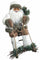 Leuchtende Weihnachtsmann-Marionette mit Schlitten 6 Leds aus Stoff H60 cm Weiß Soriani