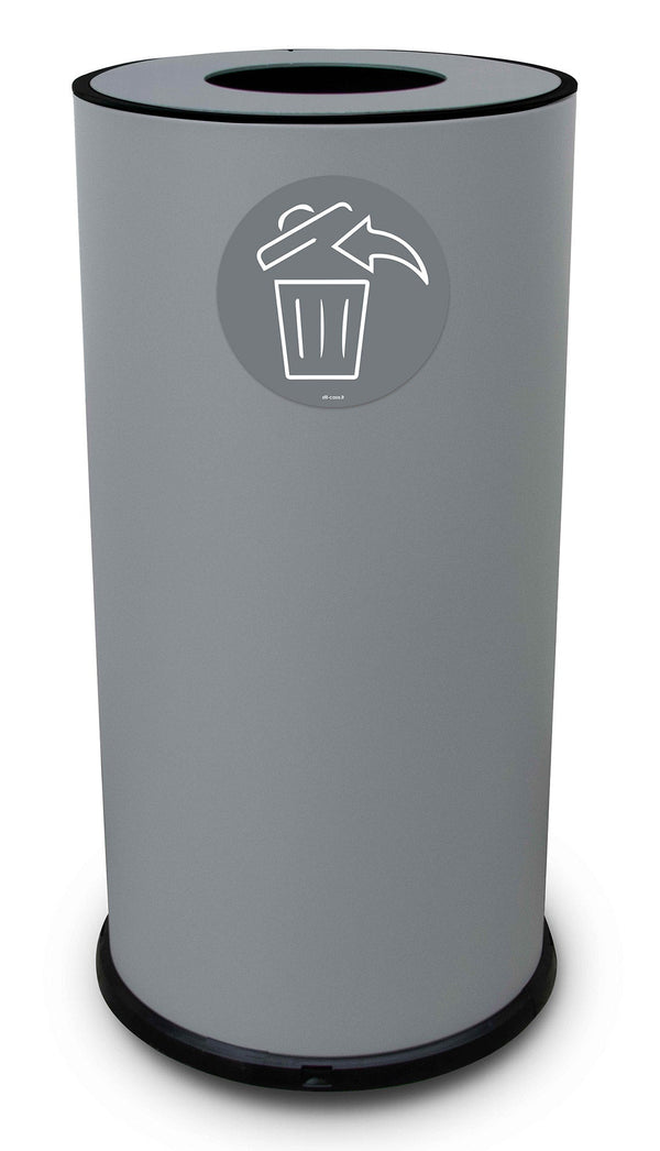 Pattumiera Per Raccolta Differenziata Ø35xh72 cm In Acciaio Verniciato 1 Scomparto Grigio sconto