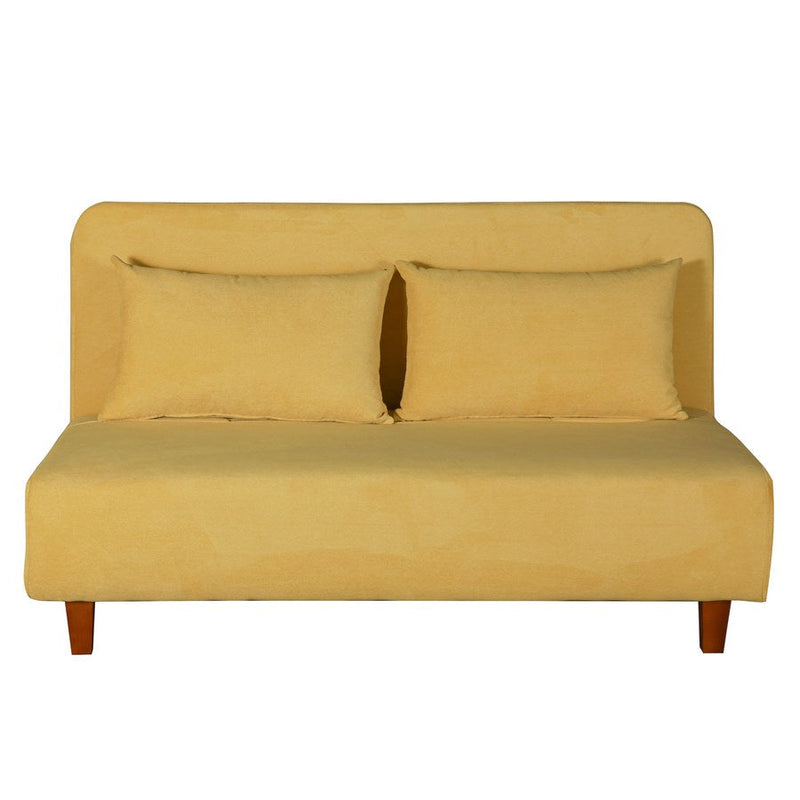 Divano Letto 2 Posti 146x91x82cm in Tessuto Giallo