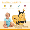 Cavallo a Dondolo per Bambini in Legno Ape Giallo e Nero 