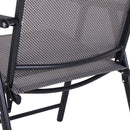 Set 4 Sedie da Giardino 58x64x94 cm in Textilene  Sanders Grigio e Nero