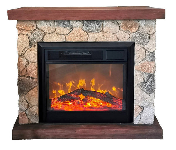 online Camino Elettrico da Pavimento 90x80x30 cm Effetto Fiamma 1800W Sasso