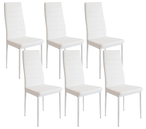 acquista Set mit 6 Stühlen 42x40x82 cm in weißem Kunstleder