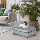 Cuccia Divanetto per Cani con Spazio Portaoggetti e Cuscino 76x45x43 cm Grigio Chiaro