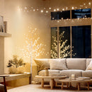 Albero Luminoso di Ciliegio Alto 150 cm con 120 Luci LED e 3 Livelli di Luminosità per Interni ed Esterni Bianco      