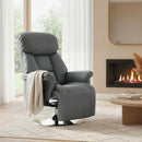 Poltrona Relax Girevole 78x80x109 cm Reclinabile 130° con Poggiapiedi Braccioli Svasati in Finta Pelle Grigio      