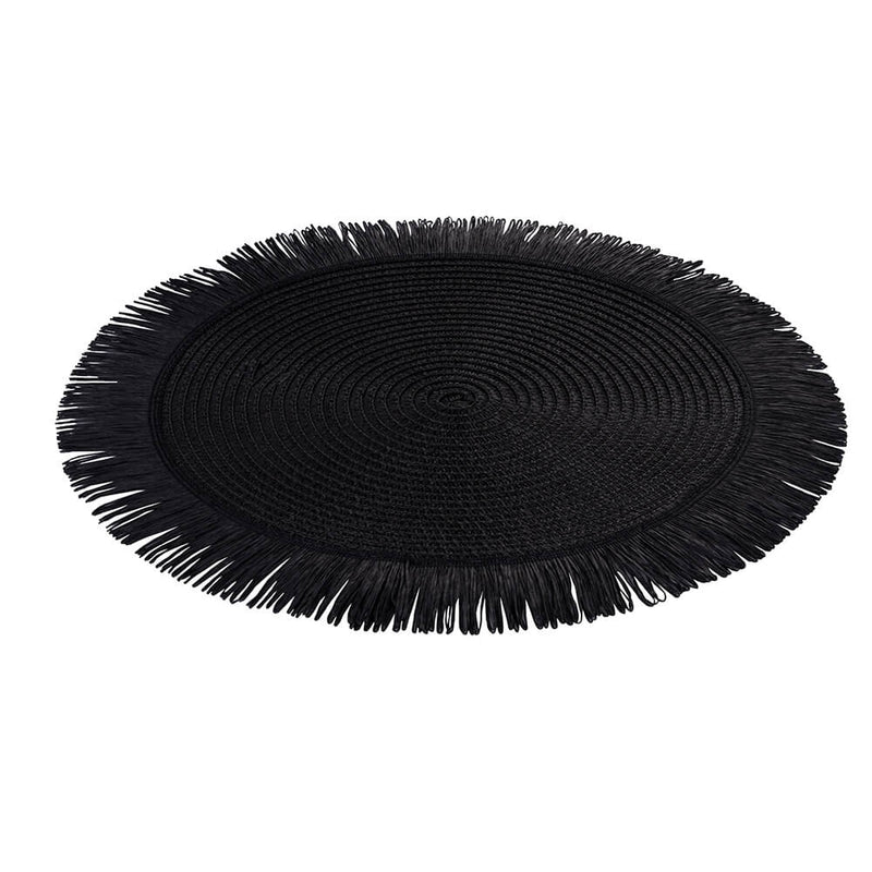 Set 4 Tovagliette con Frange Ø38x0,3 cm  in Carta effetto Juta VdE Tivoli 1996 Shades of Stones